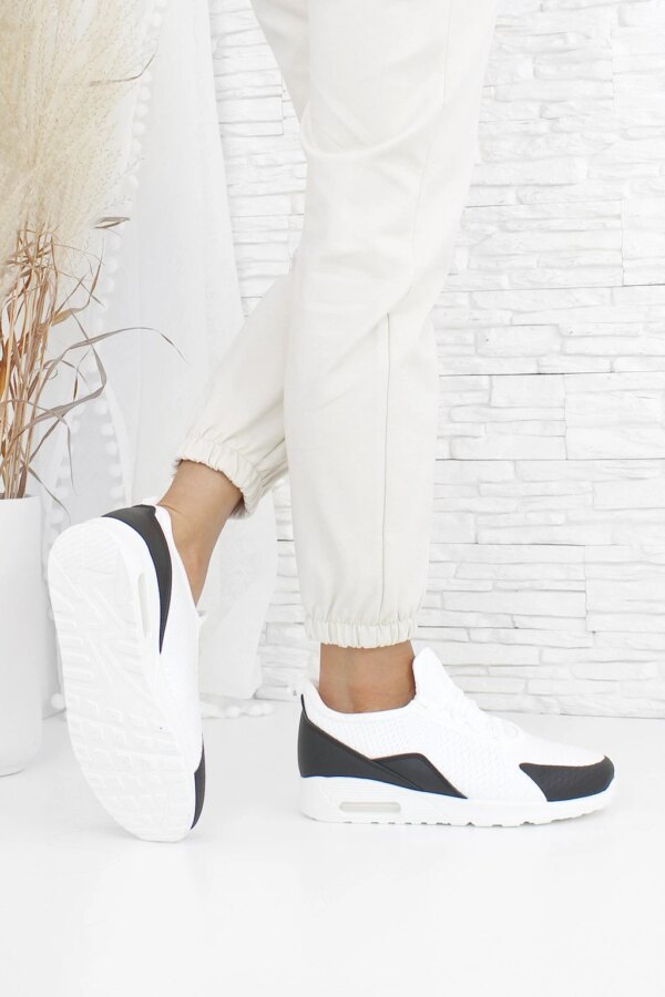 Damskie sneakersy wsuwane biało-czarne